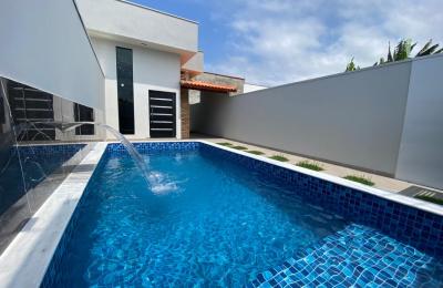 CAS261362 Casa Nova com Piscina e Hidro em Itanhaém – 02 Dormitórios a 600m do Mar